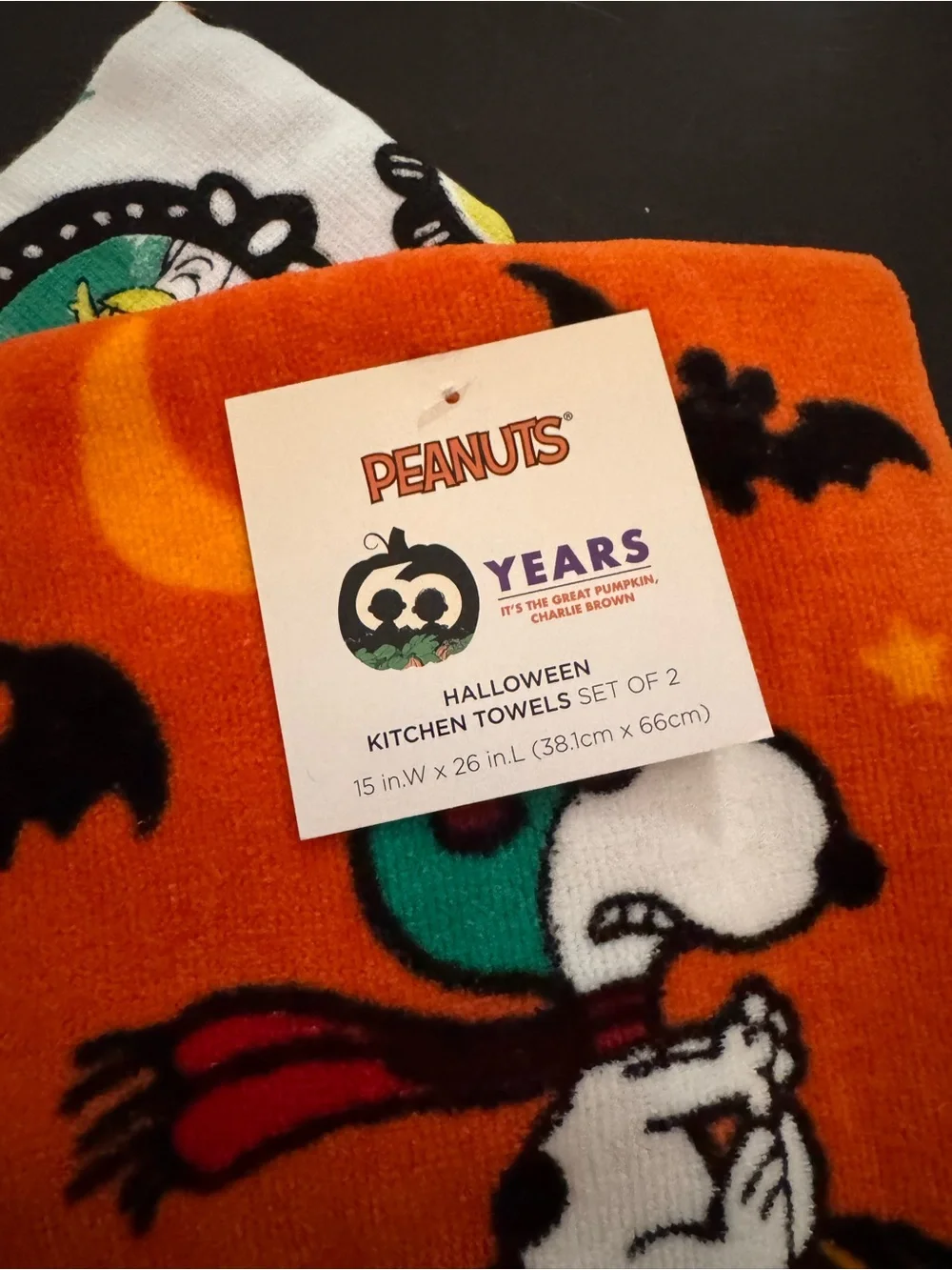 Peanuts Snoopy Halloween Kitchen Towels - Celebrating 60 Years